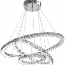 Antilisha Modern Crystal Round 3 Rings Chandelier Ceiling Restaurant Chandelier Modern LED Lamps