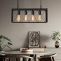 Industrial Kitchen Island Pendant Lighting Rectangular Vintage Rustic 4-Light Hanging Pendant Light