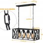 Industrial Kitchen Island Pendant Lighting Rectangular Vintage Rustic 4-Light Hanging Pendant Light