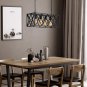 Industrial Kitchen Island Pendant Lighting Rectangular Vintage Rustic 4-Light Hanging Pendant Light