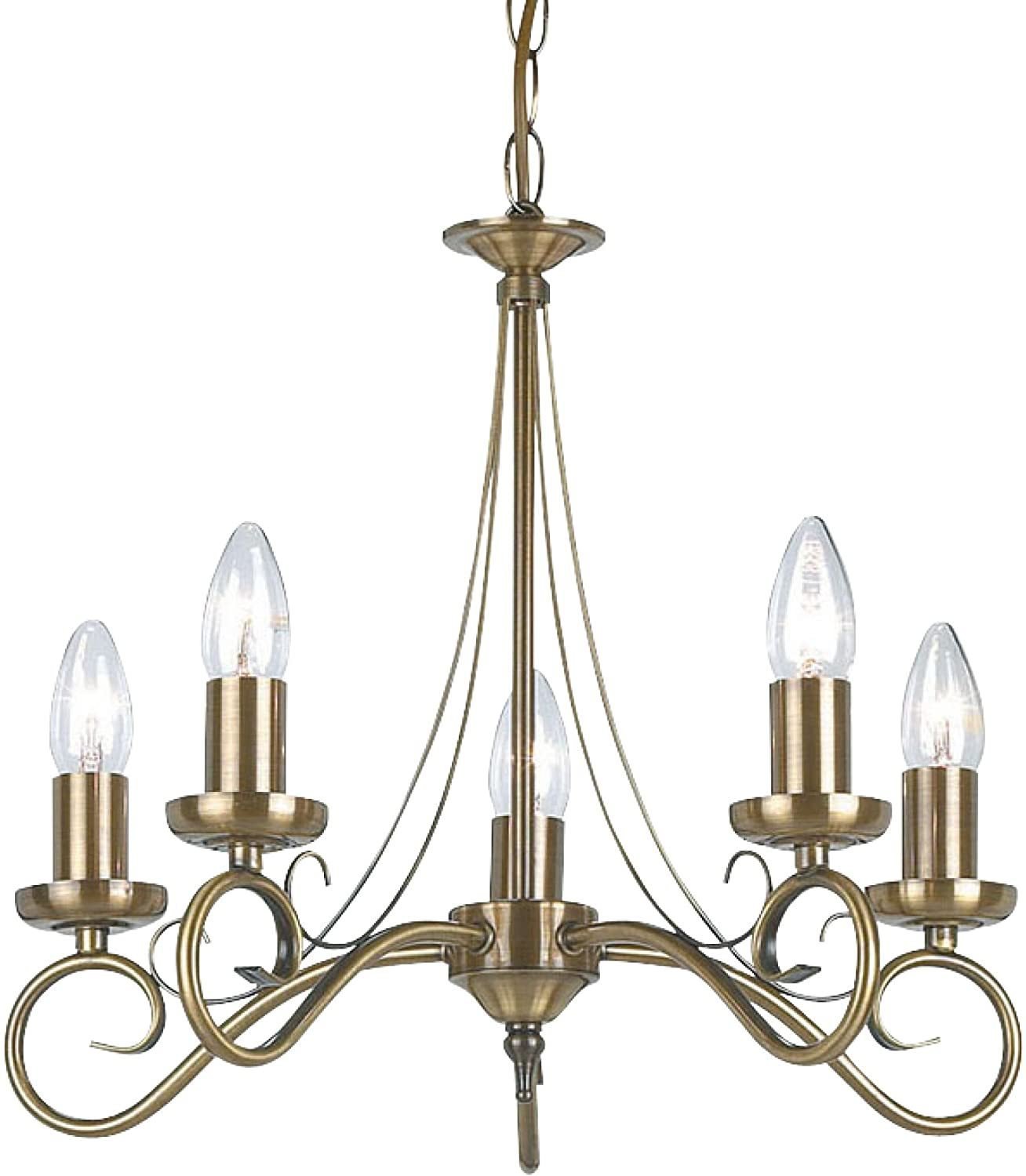 5 Light Candle-Style Ceiling Chandelier  Cap Type