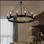 Wrought Iron Chandelier Circular Living Room Individually Decorated Cafe Warrior Candle Chandelier