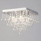 Small Square Bathroom IP44 Rated Flush Mounted Ceiling Light in Chrome (5 Light)