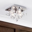 Small Square Bathroom IP44 Rated Flush Mounted Ceiling Light in Chrome (4 Light)