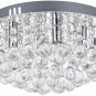 A9 Modern Round Crystal Chandelier Light, Clear Glass Droplet Elegant Ceiling Lights with 4-Lights