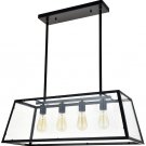 Kitchen Island Pendant Light, JJGD Modern Industrial Chandelier Matte