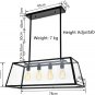 Kitchen Island Pendant Light, JJGD Modern Industrial Chandelier Matte