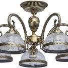 Classic Chandelier Ceiling Light Brass Metal Glass [Energy Class A]