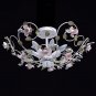Rustic Ceiling Light White Metal Floral Decor Provence Dining Room, Living Room, Bedroom 6 Bulbs