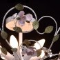 Rustic Ceiling Light White Metal Floral Decor Provence Dining Room, Living Room, Bedroom 6 Bulbs