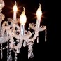 Cap TypeIglobalbuy Crystal Chandelier 6 Arm Chrome Ceiling Light Candle Pendant Lamp