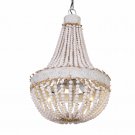 Wooden Beaded Chandelier Modern Rustic Farmhouse 3-Lights Bead Island Lighting Chandeliers