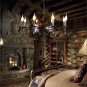 Round Candle Chandelier Ceiling Pendant Light Living Room Hallway or Country House Chandelier