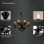 Round Candle Chandelier Ceiling Pendant Light Living Room Hallway or Country House Chandelier