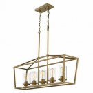 Emliviar 5-Light Pendant Lighting for Kitchen Island, Dining Room Lighting Fixture (Antique Gold)