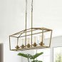 Emliviar 5-Light Pendant Lighting for Kitchen Island, Dining Room Lighting Fixture (Antique Gold)