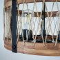Modern Rustic Chandelier Round Wood Five Lights Farmhouse Chandeliers Wooden Island Pendant Lighting