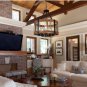 Modern Rustic Chandelier Round Wood Five Lights Farmhouse Chandeliers Wooden Island Pendant Lighting