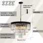 ANTILISHA Crystal Chandelier Lighting Pendant Ceiling Modern Round Black Chandeliers