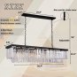 Antilisha Rectangular Crystal Chandelier Lighting Modern K9 Pendant Ceiling Chandeliers 10 Lights