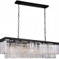 Antilisha Rectangular Crystal Chandelier Lighting Modern K9 Pendant Ceiling Chandeliers 10 Lights