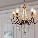 Wooden Beaded Chandelier Rustic Farmhouse Beaded Chandeliers 6-Lights Wooden Island Pendant Lighting