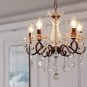 Wooden Beaded Chandelier Rustic Farmhouse Beaded Chandeliers 6-Lights Wooden Island Pendant Lighting