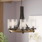 Zaria 5 - Light Shaded Wagon Wheel Chandelier