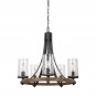 Zaria 5 - Light Shaded Wagon Wheel Chandelier