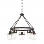 Portland 5-Light Shaded Wagon Wheel Chandelier