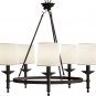 Glastonbur 5 - Light Shaded Wagon Wheel Chandelier