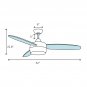 52" Lakey 5 Blade Ceiling Fan, Light Kit Included
