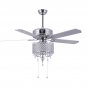 52" Farr Crystal 5 Blade Ceiling Fan with Remote, Light Kit Included