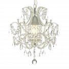Harrison Lane Wrought-Iron and Crystal White Chandelier