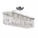 Harrison Lane Modern Crystal Chrome Rectangle Linear Chandelier Pendant