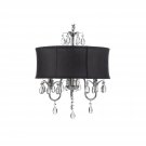 Harrison Lane 3-Light Chandelier with Crystals and Large Black Shade