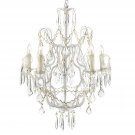 Harrison Lane Wrought-Iron and Crystal White 5-Light Chandelier