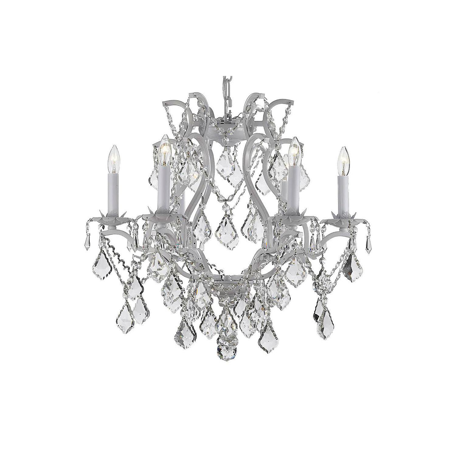 Harrison Lane Empress Crystal and Wrought Iron White Chandelier