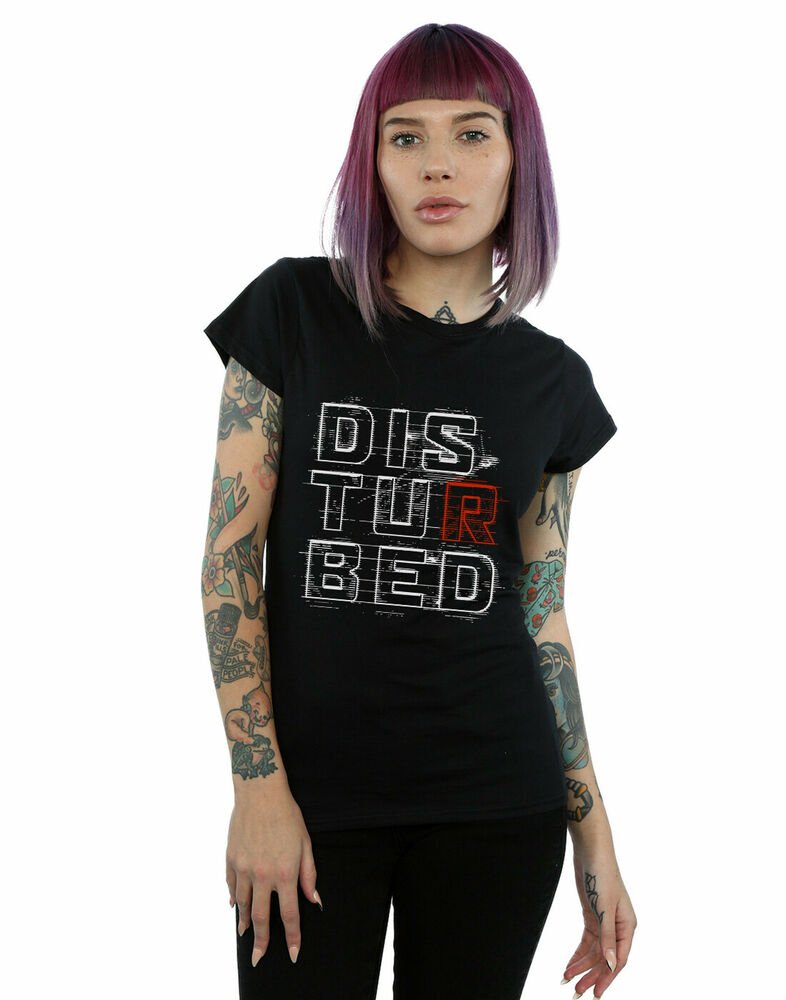 Disturbed Women's Stacked Text T-Shirt