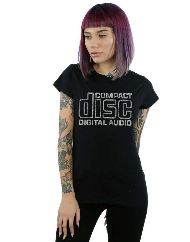 Compact Disc Women's Distressed Logo T-Shirt