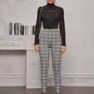 High Waist Plaid Skinny Leggings