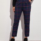 Plaid Print Straight Leg Pants