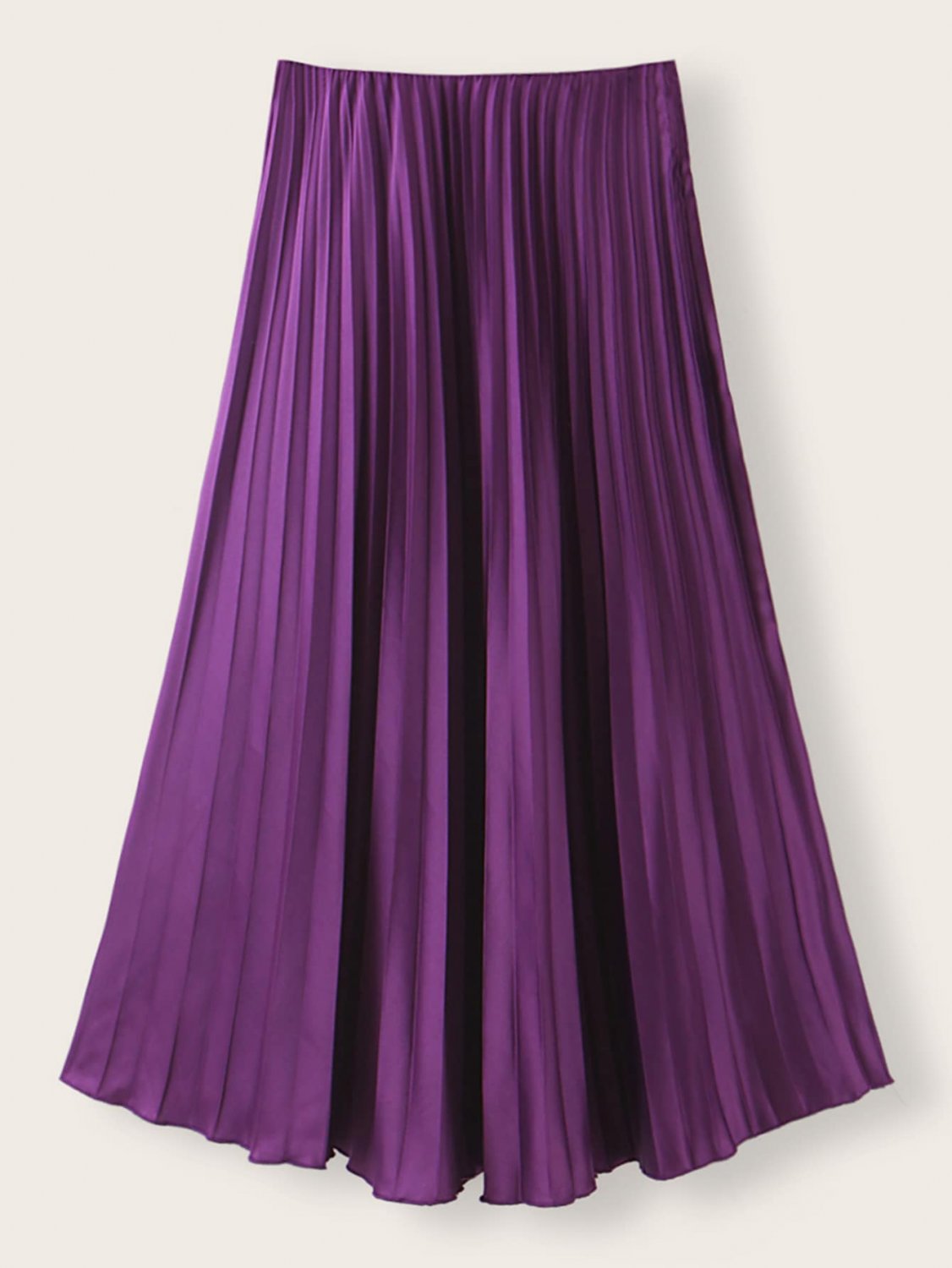 Solid Longline Pleated Skirt
