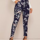 Floral Print High Waist Skinny Pants