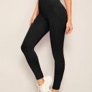 Solid Elastic High Waist Leggings