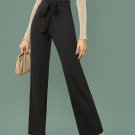 High Waist Belted Straight Leg Pants