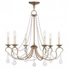 Devana 6 - Light Candle Style Classic / Traditional Chandelier with Crystal Accents