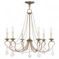Devana 6 - Light Candle Style Classic / Traditional Chandelier with Crystal Accents