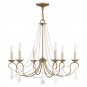 Devana 6 - Light Candle Style Classic / Traditional Chandelier with Crystal Accents