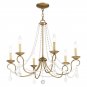 Devana 6 - Light Candle Style Classic / Traditional Chandelier with Crystal Accents